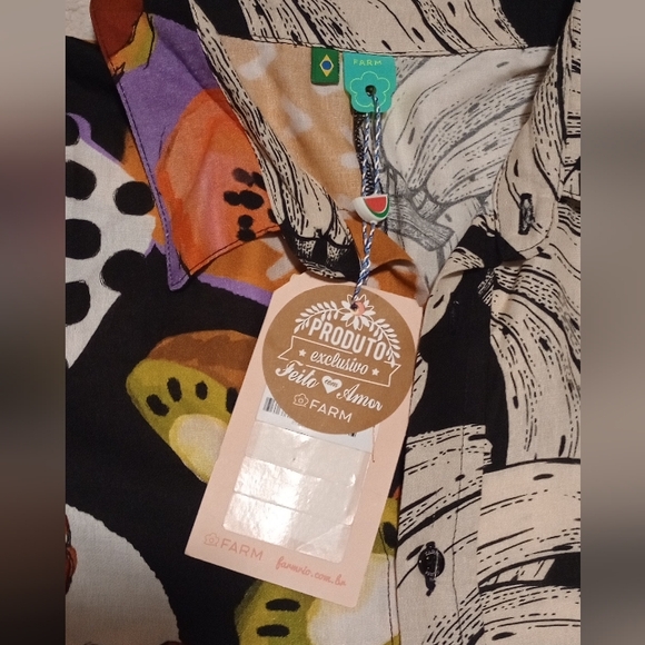 NWT - FARM Rio Button down shirt mixed prints size M - Picture 6 of 7